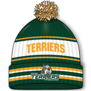 AT500-2404 Custom Knit Toque - Dark Green/White/Gold