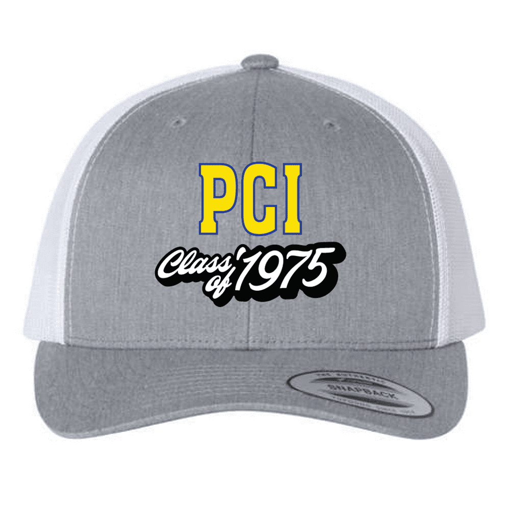 6606 Yupoong Adult Retro Trucker Cap - Heather Grey/White