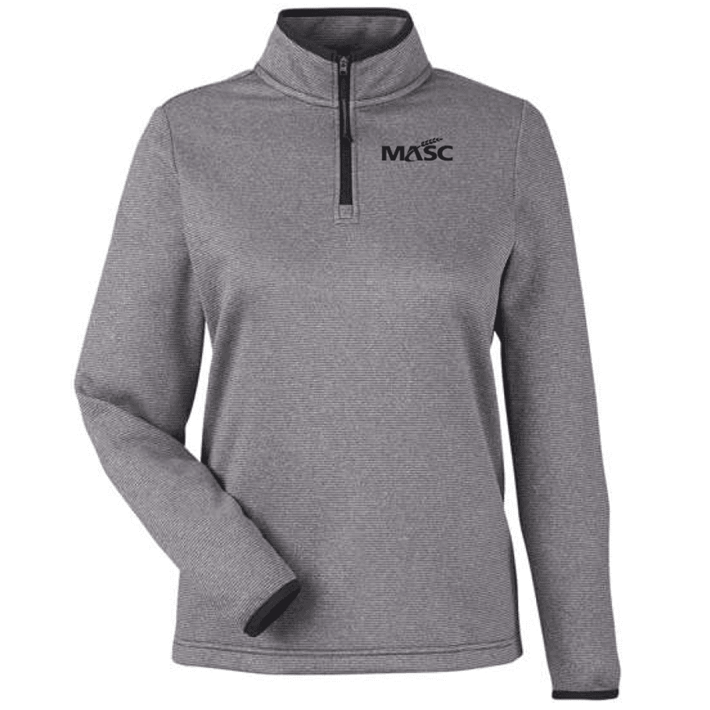 CE73W Core365 Women's Venture Heathered Stripe Quarter-Zip - Pullover - Black/White