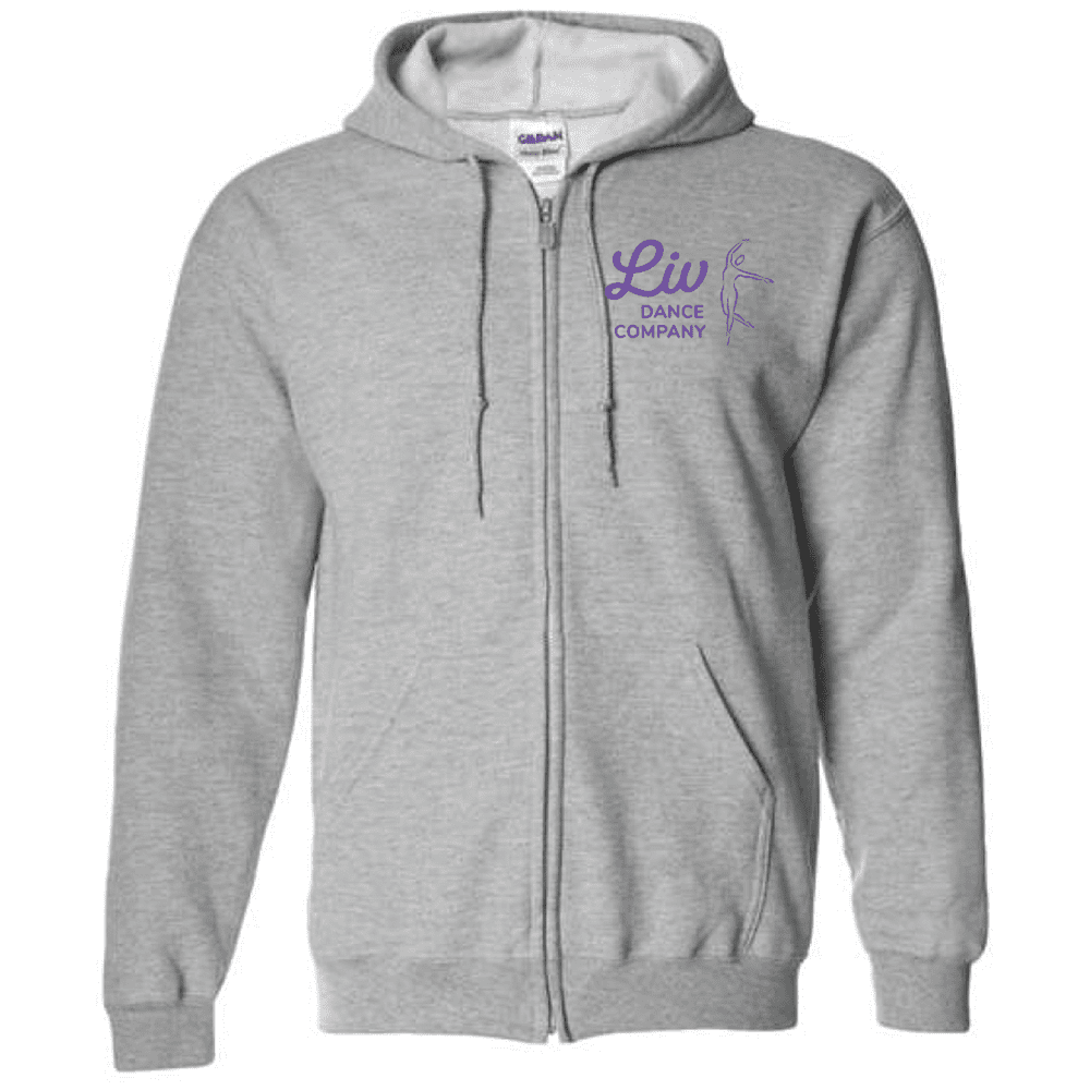 G186 Gildan Heavy Blend Full-Zip Hooded Sweatshirt - Sport Grey